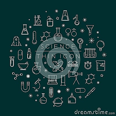 Set of science icons Vector Illustration