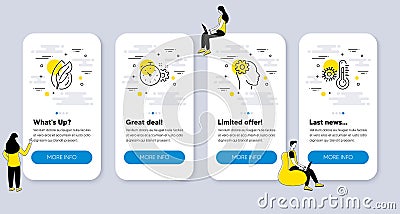 Set of Science icons, such as Cogwheel timer, Engineering, Hypoallergenic tested. Vector Vector Illustration