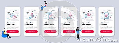 Set of Science icons, such as Startup, 3d chart, Feather. Vector Vector Illustration