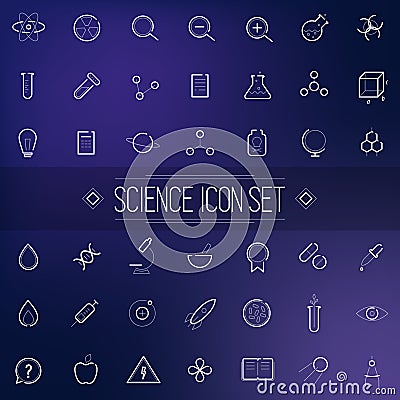 Set Science Physics Chemistry Medicine Trendy Icon Vector Illustration