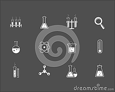 Set of science and research icons Vector Illustration