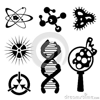 Set of science stuff icon Lab cartoon icon vector Vector Illustration