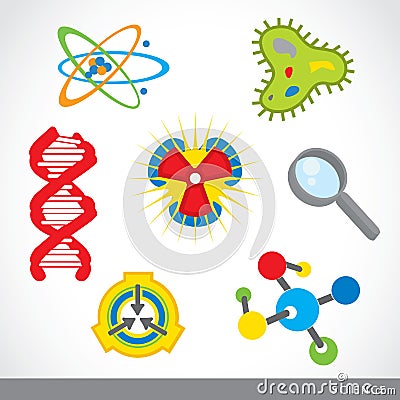 Set of science stuff icon Lab cartoon vector Vector Illustration