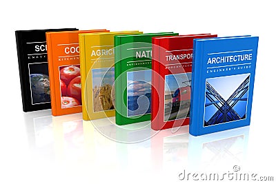 Set of scientific books Stock Photo