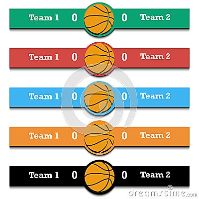 Set score of the basketball match Vector Illustration