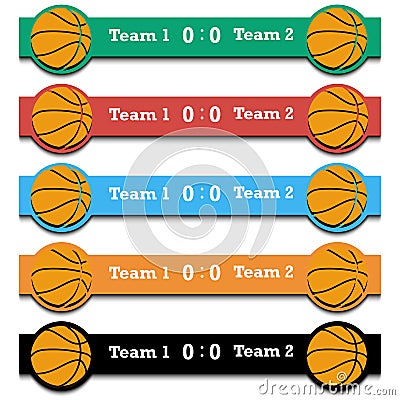 Set score of the basketball match Vector Illustration