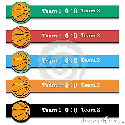 Set score of the basketball match Vector Illustration