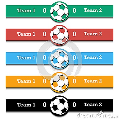 Set score of the football match Vector Illustration