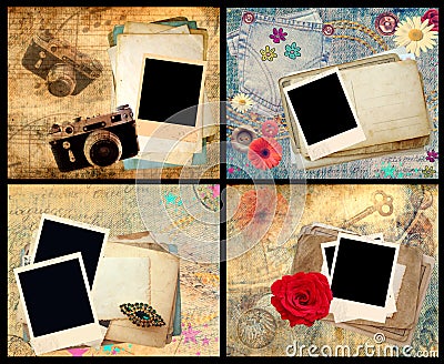 Set of scrapbook frames Stock Photo