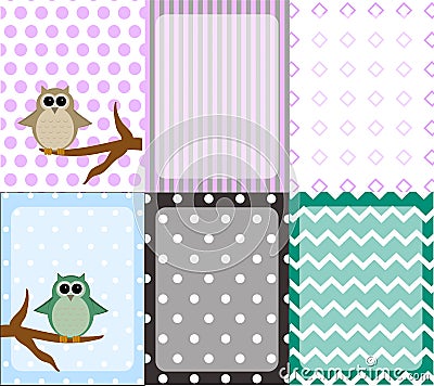 A set of scrapbooking cards Vector Illustration