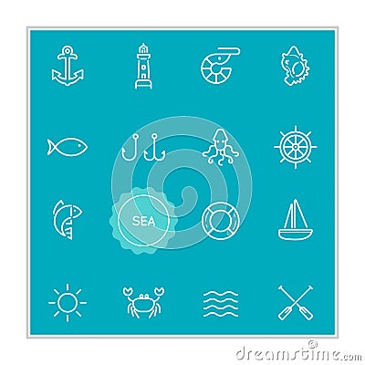 Set of Sea Food Vector Illustration Elements can be used as Logo Vector Illustration