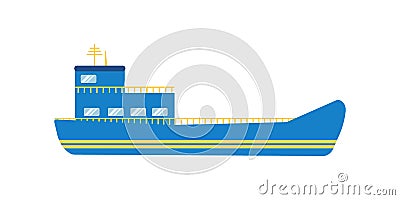 Set of sea ships, yachts, marine transport. Cartoon Illustration