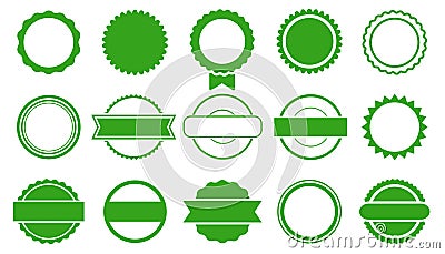 Set seal stamp badge round award icon, isolated empty blank labels circular stamps, circle approve quality and guarantee premium Vector Illustration