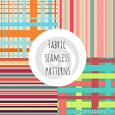 Set of seamless colorful patterns for textile prints. Vector Illustration