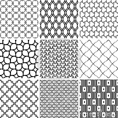 Set of Seamless Geometric Backgrounds Stock Photo