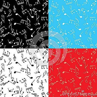 Set - vector seamless music textures Vector Illustration