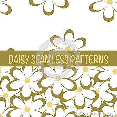 Set of seamless naive minimalistic patterns with little flowers. Vector Illustration