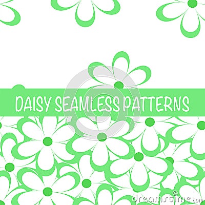 Set of seamless naive minimalistic patterns with little flowers. Vector Illustration