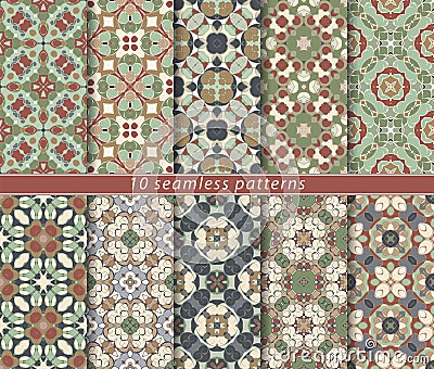 Set of seamless oriental patterns Vector Illustration