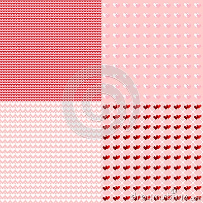 Set of seamless pattern mosaic with heart Stock Photo