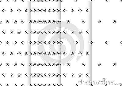 Set seamless pattern with soccer balls vector backgrounds. Vector Illustration