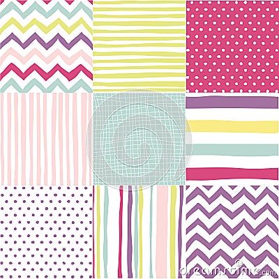 Set of seamless patterns Vector Illustration