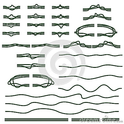 A set of seamless realistic electrical wires to create a festive Vector Illustration