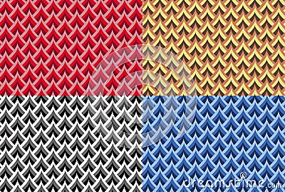 Set of seamless vector scales patterns Vector Illustration