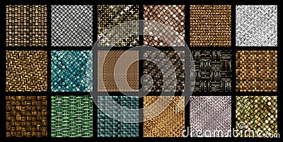 Set of seamless weaving patterns textures Stock Photo