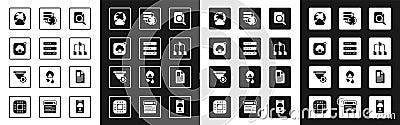 Set Search concept with folder, Server, Data, Web Hosting, Cloud technology data transfer, Social network, Folder tree Stock Photo