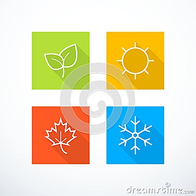 Set of season icons. Vector illustration Vector Illustration