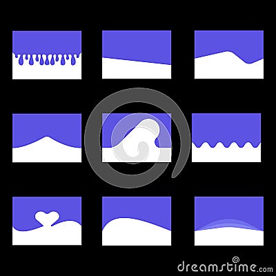 Set separator header. Colorful divider shapes collection for website. Vector Illustration