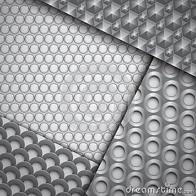 Set of several seamless carbon fiber patterns Stock Photo