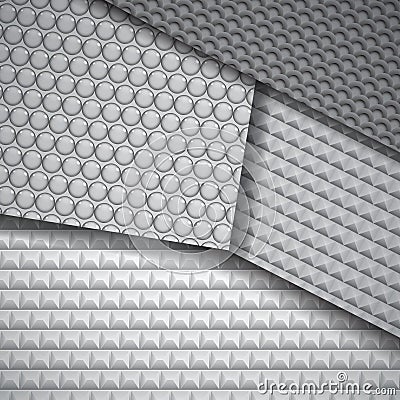 Set of several seamless carbon fiber patterns Stock Photo