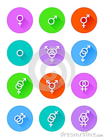 Set of sexuality icons Vector Illustration