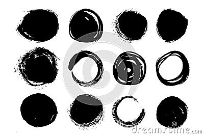 A set of shapes of circles frames. Vector background isolated on white background Stock Photo