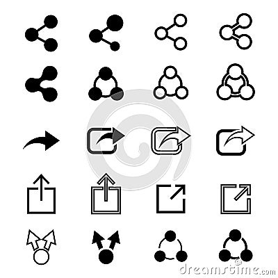 Set of Share icon Vector Illustration