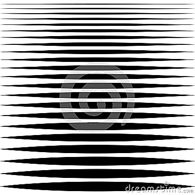 Set of sharp horizontal lines different profile thickness, vector needle line design element Vector Illustration