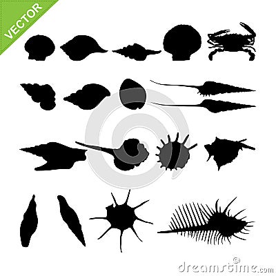 Shell silhouettes vector Vector Illustration