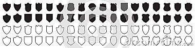 Set of shield icons in black. Vector illustration Vector Illustration