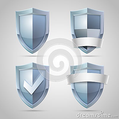 Set of shield icons Vector Illustration