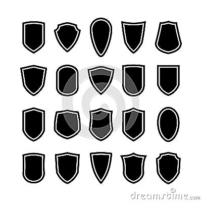 Set of shield icons Vector Illustration