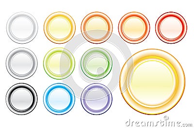 Set of shiny empty vector buttons Vector Illustration