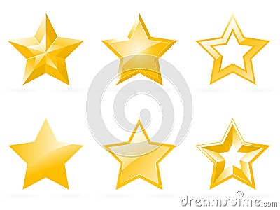 Set of shiny star icons Vector Illustration