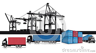 Shipping containers set Vector Illustration