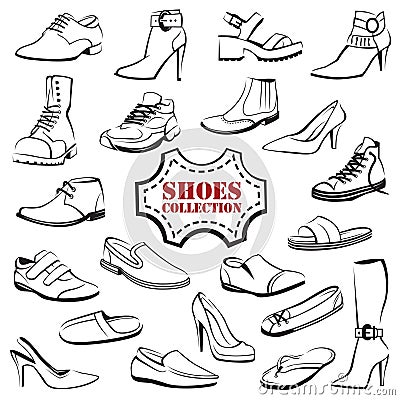 Set of shoes Vector Illustration