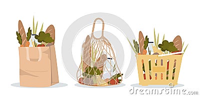 Set of shopping bags Vector Illustration