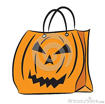 Set of shopping bags with the Halloween pattern Vector Illustration