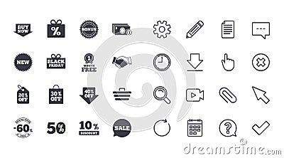 Set of Shopping, Sale and Discounts icons. Vector Illustration