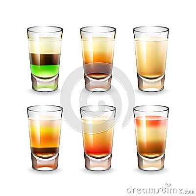 Set of shots Vector Illustration